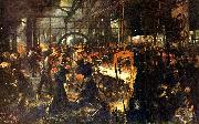 Adolph von Menzel Eisenwalzwerk oil on canvas